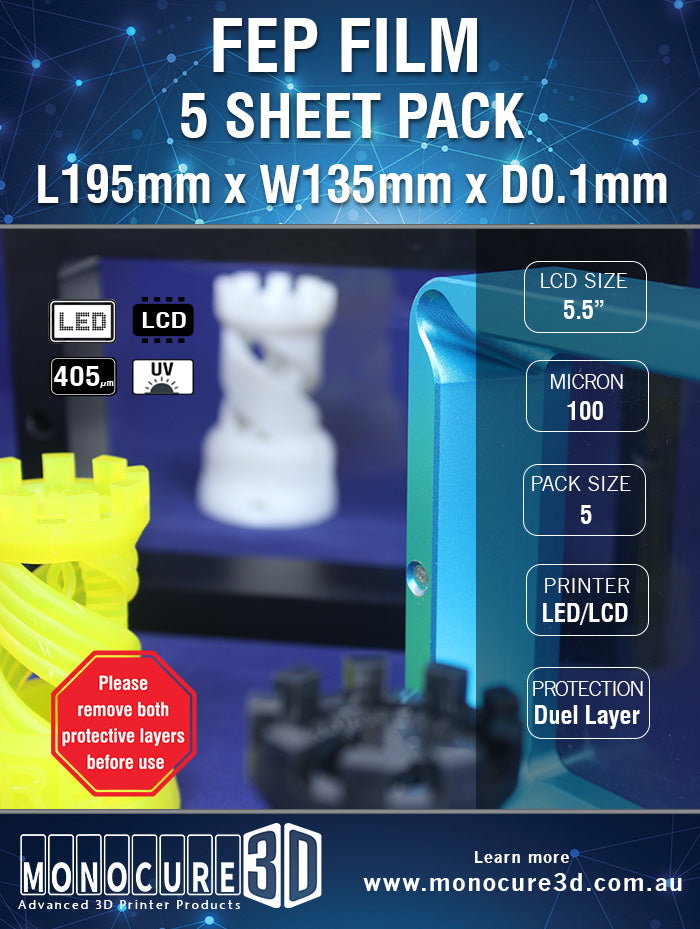5PCS 200x260x0.15 mm FEP Film LCD SLA Resin Film Sheet for UV DLP 3D  Printers