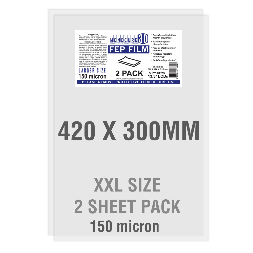 Large Format FEP Film 150 Micron (2 Sheet Pack)